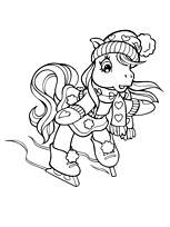 coloriage petit poney fait du patin a glace